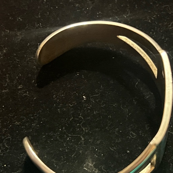 925 STERLING SILVER MEXICO TURQUOISE INLAY CUFF BRACELET.  NCE : SOLID : HEAVY - Picture 8 of 9